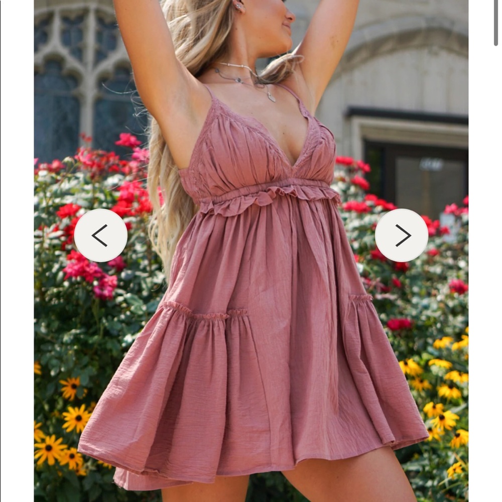 Rosebud babydoll mini dress